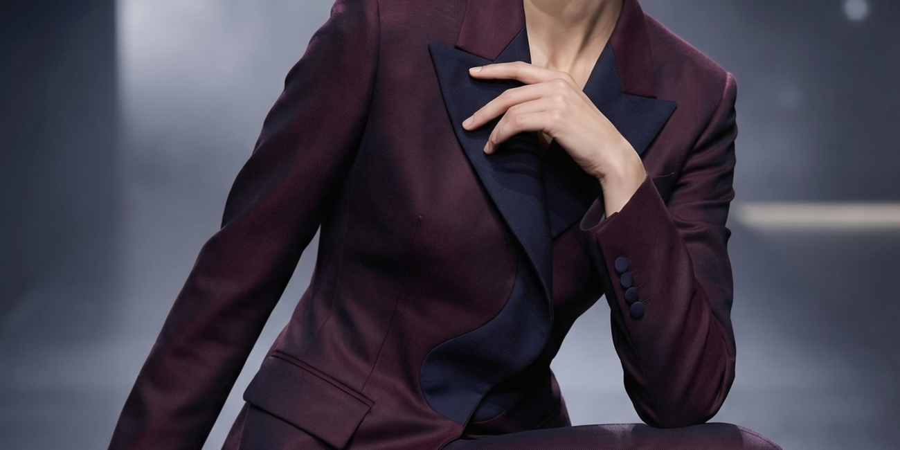 Singularity Collection created with Straight lines Ai in a maroon tone named Horizon Jacket