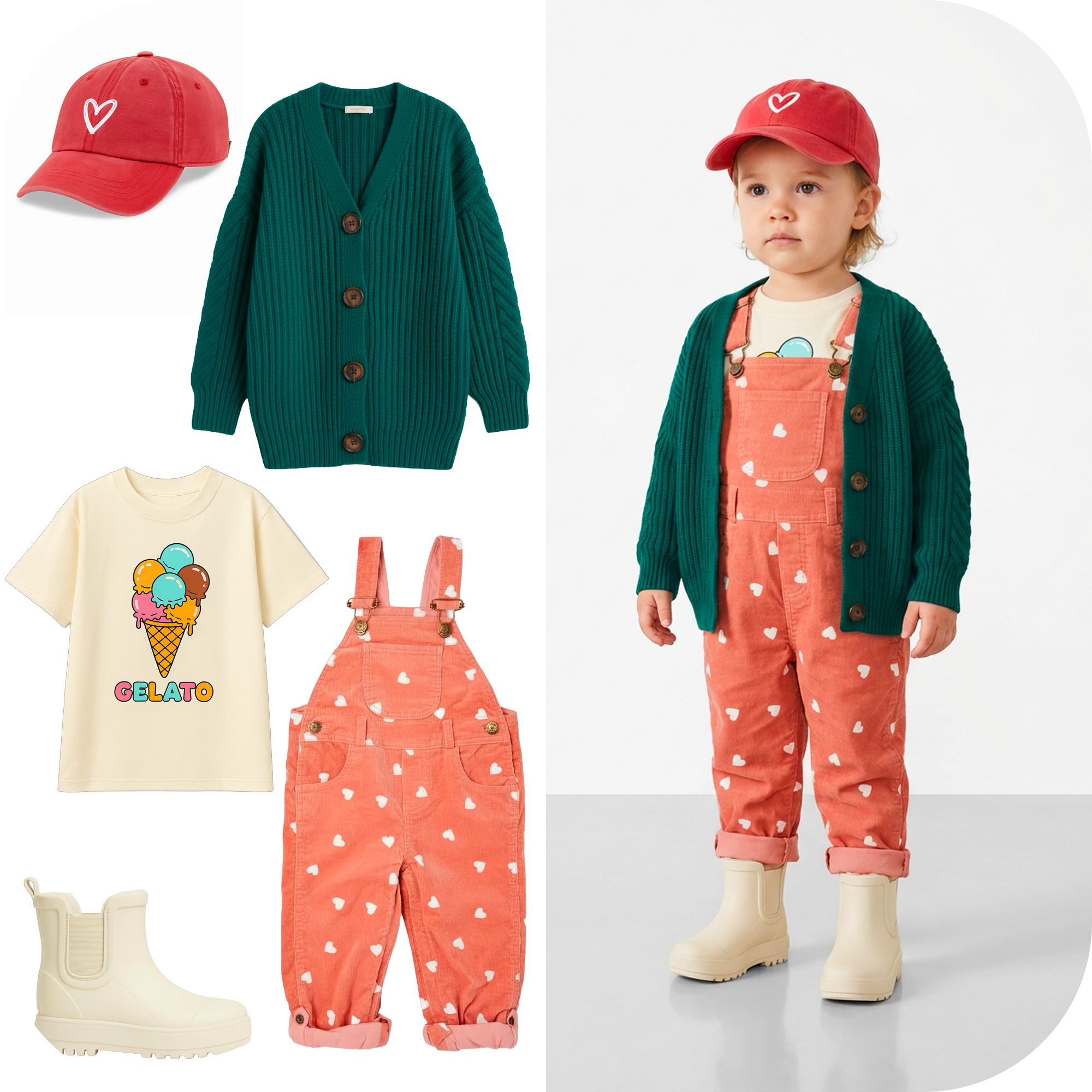 Visualization Tool detailing Outfit from Multi Products - Pricing page